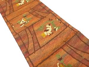 花鳥更紗模様織り出し　袋帯